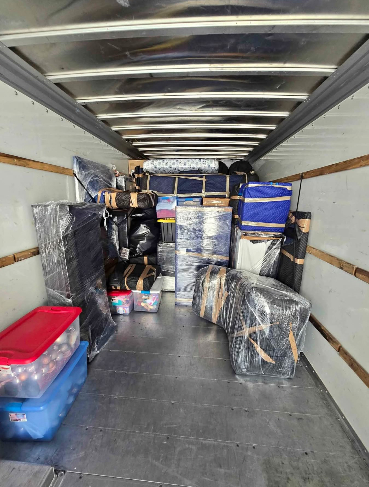 Professional movers packing